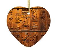 Native American Print Christmas Tree Ceramic Hanging Funny Keepsake Ornament For Holiday Decoration