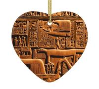 Native American Print Christmas Tree Ceramic Hanging Funny Keepsake Ornament For Holiday Decoration