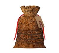 Native American Print Gift Bag, Bring a Drawstring, Reusable Gift Bag for Holiday Party and Wedding