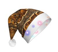 Native American Print Led Light-Up Christmas Hat,Santa Hat Plush Light Up Funny Christmas Ha,Christmas Decorations.
