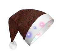 Native American Print Led Light-Up Christmas Hat,Santa Hat Plush Light Up Funny Christmas Ha,Christmas Decorations.