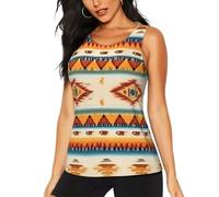Native American Print Print Workout Tops for Women,Sleeveless Loose Fit Running Yoga Shirts, Summer Athletic Tank Tops, Black, S