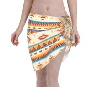 Native American Print Printing Women's Summer Sarong Coverups Beach Wrap Sheer Bikini Wraps Cover Ups Suitable Beach Swiming Black