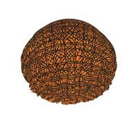 Native American Print Shower Cap - Double Layer, Breathable, Adjustable Elastic Strap, Durable Travel Essentials