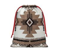 Native American Print Soft Flannel Drawstring Gift Bags Fleece Gift Pouches for Christmas Halloween Holiday Party S