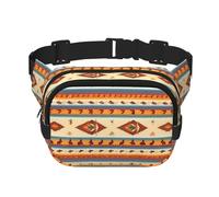 Native American Print Square Waist Purse Double Layer Fanny BagTrendy Travel Waist Bag for Men and Women, Black, One Size, Black, One Size