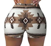 Native American Printing 1 Pack Workout Shorts for Women Workout Yoga Running Gym Tennis Shorts S-XXL Stretch Shorts Black