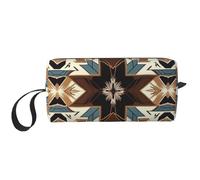 Native American Printing Makeup Bag for Women Girl Portable Travel Cosmetic Bag Makeup Pouch Organizer with Handle