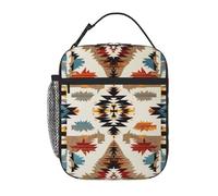 Native American Prints Insulated Lunch Tote Bag Lunch Box Reusable Lunch Cooler Bag for Women/Men Work, Picnic, School, Travel