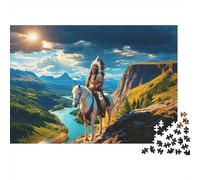 Native American Puzzles for Elderly 1000Pc Recyclable Paper Mohican Puzzle for Adults Interesting Family Game Props Party Game Props for Home 38x26cm/1000pcs