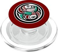 Native American Red Black Haida Art Otter Salmon PopSockets PopGrip for MagSafe