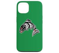 Native American Red Black Haida Art Salmon Case for iPhone 13