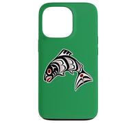 Native American Red Black Haida Art Salmon Case for iPhone 13 Pro
