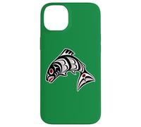 Native American Red Black Haida Art Salmon Case for iPhone 14 Plus