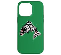 Native American Red Black Haida Art Salmon Case for iPhone 14 Pro Max