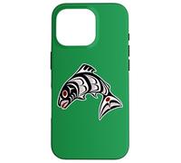 Native American Red Black Haida Art Salmon Case for iPhone 16 Pro