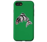 Native American Red Black Haida Art Salmon Case for iPhone SE (2020) / 7/8