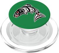 Native American Red Black Haida Art Salmon PopSockets PopGrip for MagSafe