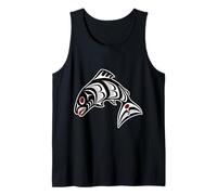 Native American Red Black Haida Art Salmon Tank Top