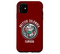 Native American Red Black Haida Otter Chasing Salmon Case for iPhone 11