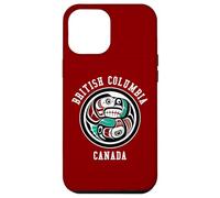 Native American Red Black Haida Otter Chasing Salmon Case for iPhone 12 Pro Max