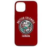 Native American Red Black Haida Otter Chasing Salmon Case for iPhone 13