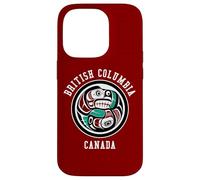 Native American Red Black Haida Otter Chasing Salmon Case for iPhone 14 Pro