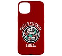 Native American Red Black Haida Otter Chasing Salmon Case for iPhone 15 Plus