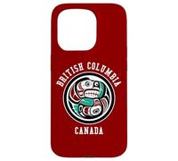 Native American Red Black Haida Otter Chasing Salmon Case for iPhone 15 Pro