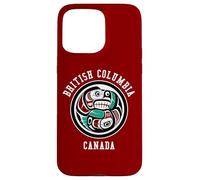 Native American Red Black Haida Otter Chasing Salmon Case for iPhone 15 Pro Max