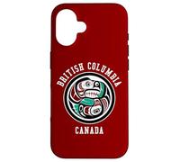 Native American Red Black Haida Otter Chasing Salmon Case for iPhone 16