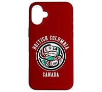 Native American Red Black Haida Otter Chasing Salmon Case for iPhone 16 Plus