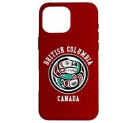 Native American Red Black Haida Otter Chasing Salmon Case for iPhone 16 Pro Max
