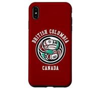Native American Red Black Haida Otter Chasing Salmon Case for iPhone XS Max