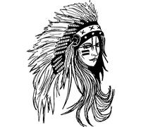 'Native American' Rubber Stamp - Unmounted Design for Crafting & Scrapbooking, A7 (RS00003324)