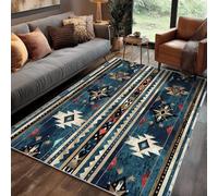 Native American Rug for Living Room, Aztec Indian Rustic Vintage Western Rugs Non Slip Low Pile Washable for Bedroom Kitchen, Native American Decor Carpet Home Accessories, 100 x 150 cm