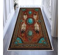 Native American Runner Rugs for Hallway 50x150, Tribal Feather Carpet Runner Non Slip Washable, Southwestern Floor Mat for Hallway Entryway Kitchen Laundry Room brm437NH