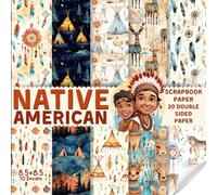 Native American scrapbook paper part Three, 8.5x8.5, 10 Designs, 20 Double-Sided Sheets: Watercolor Scrapbooking Paper for Junk Journals, Decorative ... & Mixed Media, Origami, Collage & Card Making