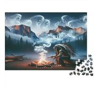 Native American Shaman 1000 Pieces Sturdy Cardboard Jigsaw Puzzle Jigsaw Collectors Challenging Game Decompression Gifts 52x38cm/1000pcs