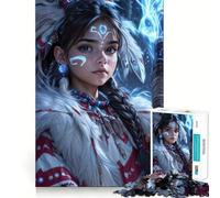Native American Shaman Jigsaw Puzzle for Adults 1000 Pieces Intellect Toy Peaceful Fun Precise Cut Santa Wish List (38x26cm)
