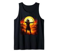 Native American Sioux Chief Tribes Culture Bow and Arrow Tank Top
