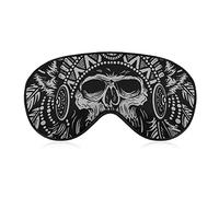 Native American Skulls Funny Sleep Eye Mask Soft Blindfold Eye Cover with Adjustable Strap Night Eyeshade for Men Women