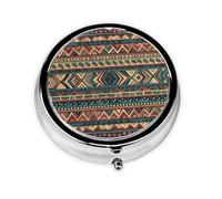 Native American Small Round Pill Box Cute Small Pill Box 3 Compartments Purse Pill Organizer Portable Pill Box for Containing Vitamins Medicine Fish Oil Supplements