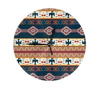 Native American Southwestern Navajo Art17 Native American Southwestern Navajo Art 10in Round Wall Clock Non-Ticking Battery Silent Clock Modern Style Decorative for Living Room, Kitchen, Home,Bathroom