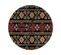 Native American Southwestern Navajo Art3 Native American Southwestern Navajo Art 10in Round PVC Wall Clock Non-Ticking Battery Silent Clock Modern Style Decorative for Living Room, Kitchen, Home,Bathr