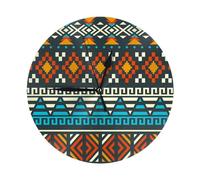 Native American Southwestern Navajo Art7 Native American Southwestern Navajo Art 10in Round PVC Wall Clock Non-Ticking Battery Silent Clock Modern Style Decorative for Living Room, Kitchen, Home,Bathr