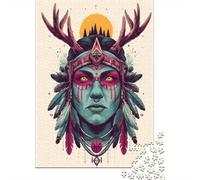 Native American Spirit Art Print Jigsaw Puzzles Puzzles for Adults Kids. 1000 Piece Whimsical Challenge Toy Educational Games Home Decoration for Educational Games Gifts 52x38cm/1000pcs