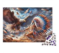 Native American Spirit Jigsaw Puzzles 1000 Pieces Using Premium Cardboard Centenary Jigsaws for Cognitive Stimulation in Team Building Games 70x50cm/1000pcs