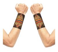 Native American Stretch Wrist Support Wristband, Breathable Sports Wrist Wrap, Elastic Wristbands For Basketball Tennis Gym