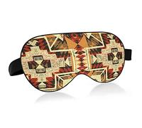 Native American Style Enthic Tribal Pattern Eye Masks Cover Blocks Light Sleep Mask Shade Cover Blindfold Relaxing Eyeshade Cover with Adjustable Head Strap for Men Women Kids